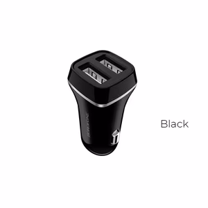 Borofone BZ2 Joyroad car charger with 2 USB-A ports, 12 W, black