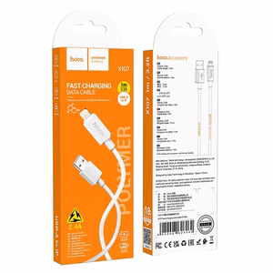 Kabelis USB-A į Lightning Hoco 2,4A 1 m X107 baltas
