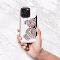 TEDDY BEAR dėklas telefonui IPHONE 16 Pro rožinis