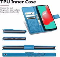 Dėklas Flower Book Samsung A165 A16 4G/A166 A16 5G mėlynas