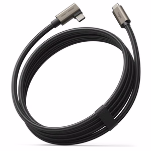 Ringke 3.2 gen. 2x2 USB-C, PD 3.1 240W 2m kampinis laidas - juodas