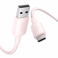 USB 2.0 A į USB-C 3A kabelis Vention CTQPH 2M (rožinis)