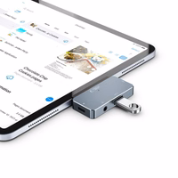 HUB Tech-Protect V6 4in1 USB-C - USB-A 3.0 / USB-C PD100W / HDMI / mini jack 3.5mm - pilkas