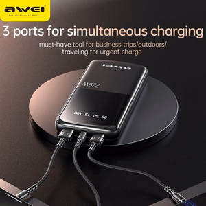 Išorinė baterija Power Bank Awei P10K 22.5W 10000mAh juoda