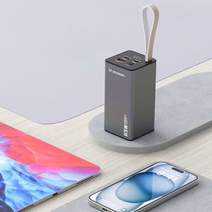 Išorinė baterija Wozinsky K65+ 65W 30000mAh 2x USB-C, 1x USB-A 65W - pilka