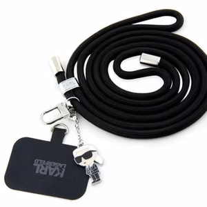KARL LAGERFELD laikrodžio dirželis KLUCNMSCKIK (Crossbody Cord Ikonik) juodas