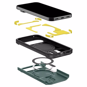 Spigen Tough Armor Mag MagSafe dėklas, skirtas Google Pixel 11 Pro, tamsiai žalias