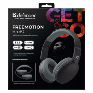 DEFENDER BLUETOOTH FREEMOTION B480 AUSINĖS, JUODOS