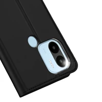Dux Ducis Skin Pro Dėklas telefonui Xiaomi Redmi A1+ lankstus dangtelis kortų piniginė ir stovas - juodas