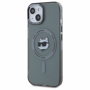 Karl Lagerfeld KLHMP15SHLSCHK iPhone 15 6.1" juodas kietasis dėklas IML Metal Choupette Head Magnetinis (MagSafe)