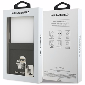 KARL LAGERFELD dėklas telefonui SAMSUNG Z Flip7 KLHCZF7SAPKCNPK (Saffiano KC PIN) juodas