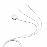 Belaidis Įkroviklis Joyroom "S-IW008" Baltas 120cm su pratęsimu 3in1 (Apple Watch)