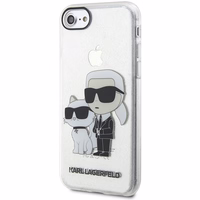 Karl Lagerfeld KLHCI8HNKCTGT iPhone 7/8/ SE 2020 / SE 2022 permatomas kietas dėklas Blizgučiai Karl&Choupette