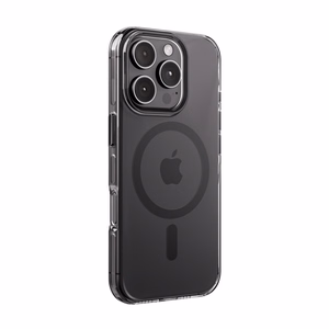 Crong Clear MAG Pro MagSafe dėklas, skirtas iPhone 16 Pro, juodas