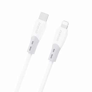 Dudao L25SX 30W USB-C - Lightning laidas su minkštu silikoninu apvalkalu 1m - baltas