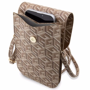 Guess dėklas telefonui GUWBHGCFSEW rudas Piniginė GCube Stripe