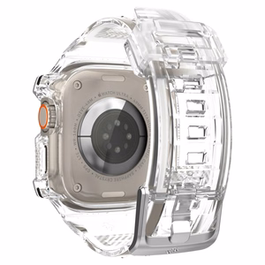 Spigen Rugged Armor Pro dėklas ir dirželis, skirtas Apple Watch Ultra 49 mm (skaidrus)