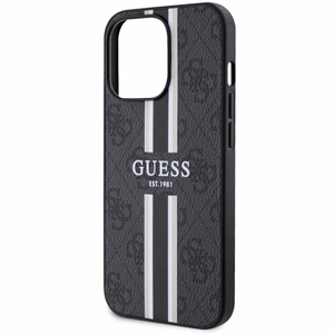 Guess GUHMP13XP4RPSK iPhone 13 Pro Max 6.7" juodas/juodas kietas dėklas 4G Printed Stripes MagSafe