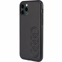 Audi sintetinės odos dėklas telefonui iPhone 11 Pro 5.8" juodas/juodas kietas dėklas AU-TPUPPCIP11-TT/D1-BK