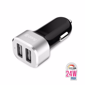 Crong Power 24 W automobilinis įkroviklis su 2 USB-A jungtimis, 2.4 A, aliumininis