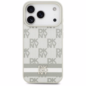 DKNY Checkered with Printed Stripes iPhone 17 Pro чехол - бежевый