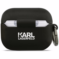 Karl Lagerfeld Silicone Karl & Chaupette Head 3D deklas AirPods Pro 3 - juodas