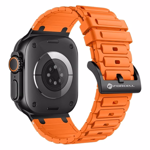 FORCELL F-DESIGN FA06 silikoninis dirželis APPLE laikrodžiui 42 / 44 / 45 / 49 mm oranžinis