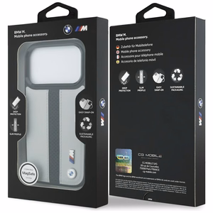 BMW M Perforuoto Dryžio Logotipas Magnetinis Dėklas telefonui iPhone 17 Pro - pilkas