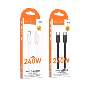 Kabelis USB C į USB C Hoco PD 5A 240W 1 m X115 juodas