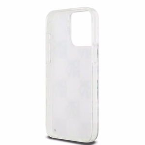 DKNY Skystas blizgučių daugialogotipis dėklas telefonui iPhone 15 Pro Max - balta