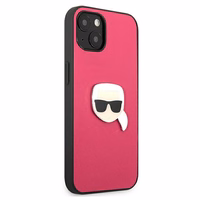 Karl Lagerfeld Odinis Ikonik Karl's Head Metalinis dėklas iPhone 13 mini - rožinis