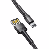 Baseus Cafule Dvipusis USB Lightning kabelis 1.5A 2m (pilkas+juodas)