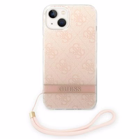 Guess GUOHCP14MH4STP iPhone 14 Plus 6.7 "rožinis / rožinis kietas dėklas 4G spauda Dirželis