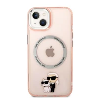 Karl Lagerfeld KLHMP14SHNKCIP iPhone 14 6.1" kietas dėklas pink/pink Iconic Karl&Choupette Magsafe