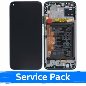 LCD Ekranas suderinamas su Huawei P40 Lite su rėmeliu / Crush žalias / (Service Pack)