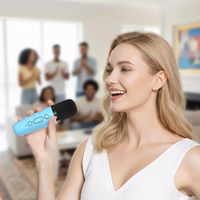 Blavec nešiojamas Bluetooth garsiakalbis WS-07 Karaoke Party 5W su 2 mikrofonais mėlynas