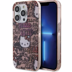 Hello Kitty IML Tags Graffiti case for iPhone 14 Pro - pink