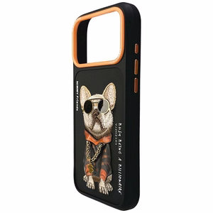 Juodas NIMMY ŠAUNUS ŠUO SU AKINIAIS dėklas IPHONE 18 Pro/17 Pro