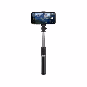 Crong SelfieGo Lite kompaktiška Bluetooth asmenukių lazda ir trikojis, juoda