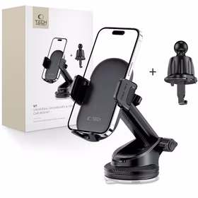Tech-Protect V7 automobilio telefono laikiklis prietaisų skydeliui / oro angai - juodas