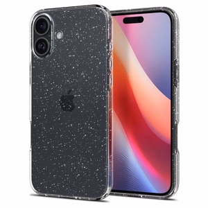 Spigen Liquid Crystal dėklas, skirtas iPhone 16 6.1", skaidrus su blizgučiais