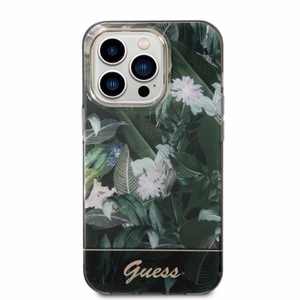 Guess Jungle Collection dėklas telefonui iPhone 14 Pro Max - žalia