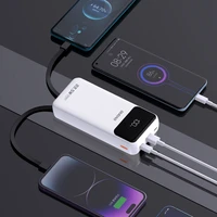 Išorinė baterija Dudao K15Pro 20000mAh 22,5W PD USB-C / USB-A / integruoti Lightning ir USB-C laidai (balta)