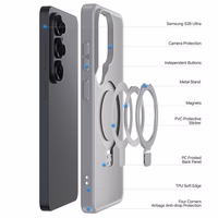 Dėklas Dux Ducis Yind Magnetic Stand Samsung S948 S26 Ultra pilkas