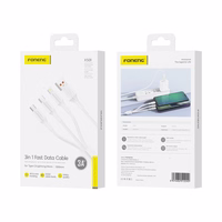 FONENG laidas XS01 3in1 3A 1.2M baltas