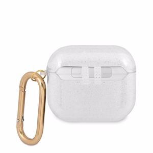 Guess GUA3UCG4GT AirPods 3 dėklas skaidrus Glitter kolekcija