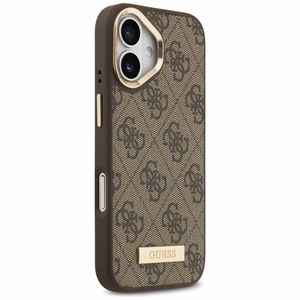 Guess 4G Logo Plate MagSafe чехол iPhone 17 коричневый