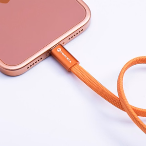 Laidas USB C į USB C Forcell F-Energy QC4.0 PD 3A 60W Cafule Flat 1,2 m CCFN23 oranžinis