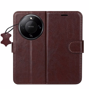 Smart Luxe odinis dėklas skirtas Honor Magic 8 Lite rudas