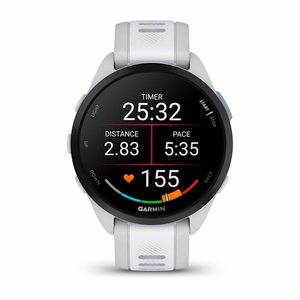 Garmin Forerunner 165 Music GPS išmanusis laikrodis, 1,2 col. (3,05 cm) AMOLED jutiklinis ekranas, 43 mm, 390 × 390 piks., pilkas
